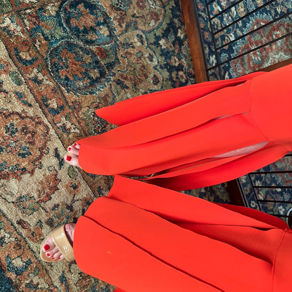 Jovani Orange Wide-Leg Jumpsuit - Picture 5 of 6